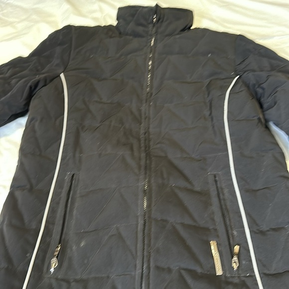 Liz Claiborne Quilted Black Jacket Womens Small Heavy Down Coat Water Resistant_ - Picture 2 of 10